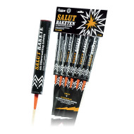 Salutraketen mit  Silbercrackling-Aufstieg