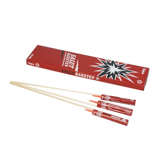 Salutraketen mit Silberschweifaufstieg